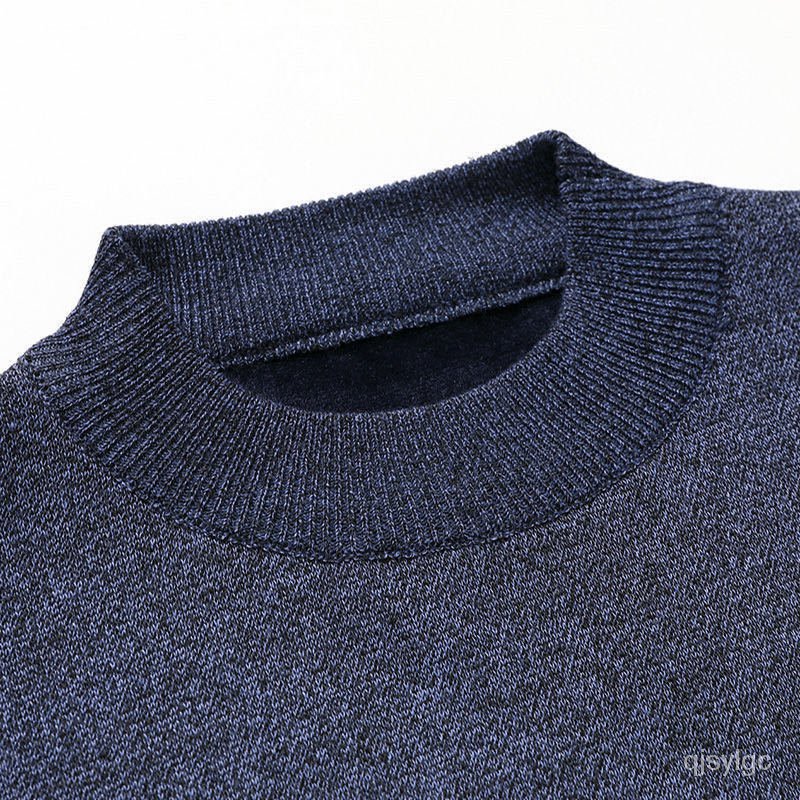 Plus Áo Sweater Tay Dài Cổ Tròn Lót Nhung Dày Dặn Thời Trang Cho Đàn Ông Trung Niên | BigBuy360 - bigbuy360.vn
