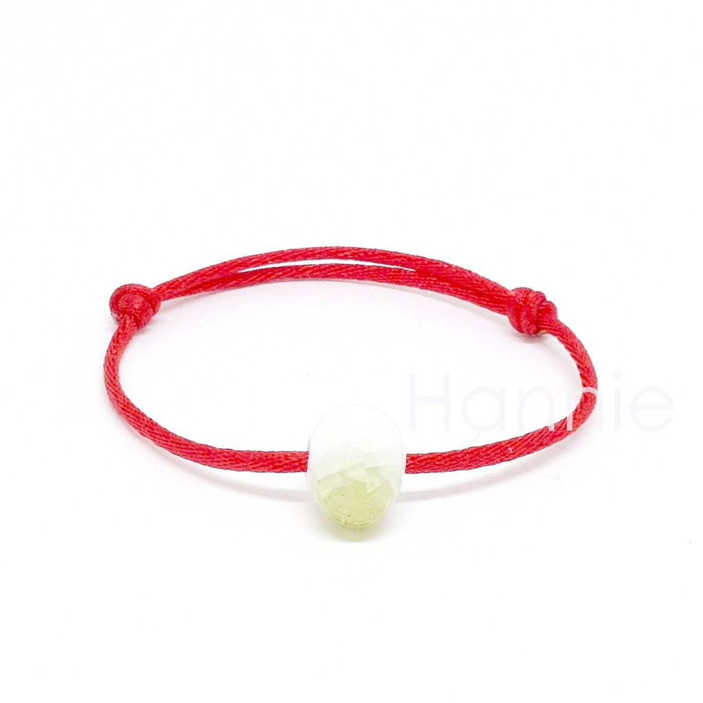 Vòng tay chỉ đỏ hạt gốm đá nứt màu xanh lá/xanh dương/vàng/xanh ngọc - Dây đeo tay nam nữ đơn giản handmade