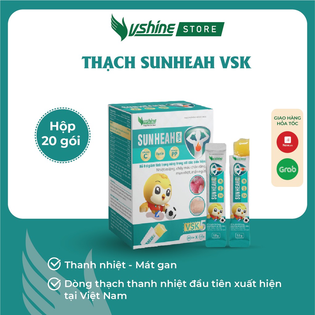 SunHeah VSK Vshine - hỗ trợ thanh nhiệt, giải độc, mát gan cho trẻ