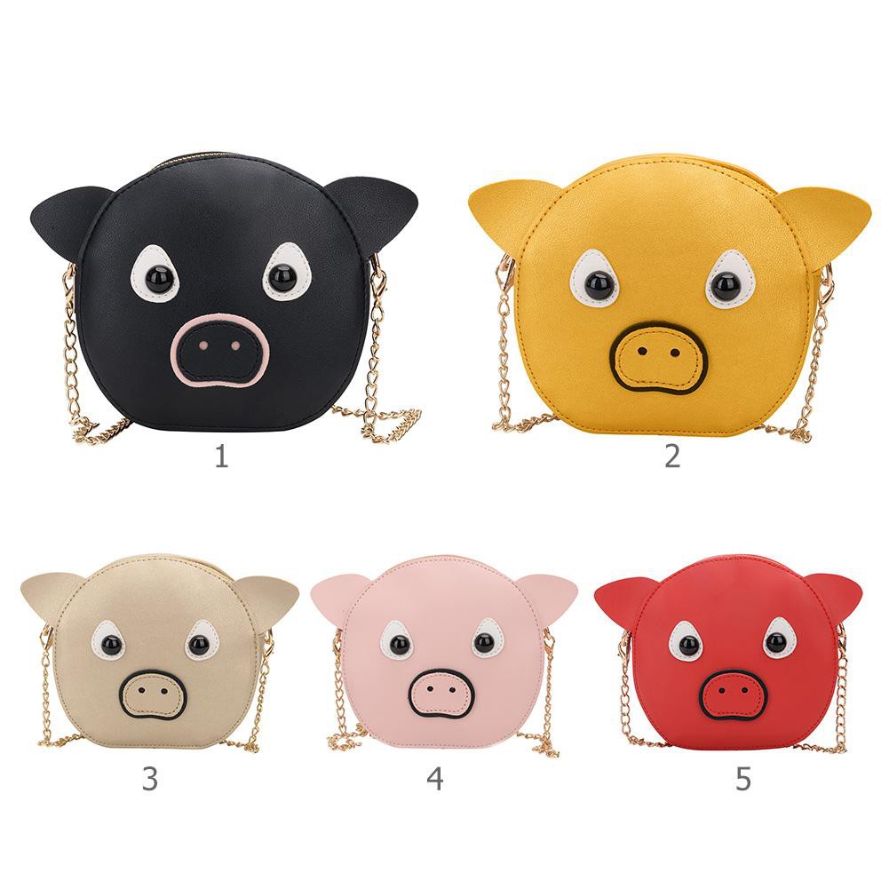 ♚Frendyest♚Cute Pig Leather Children Girls Shoulder Bags Messenger Crossbody Handbags