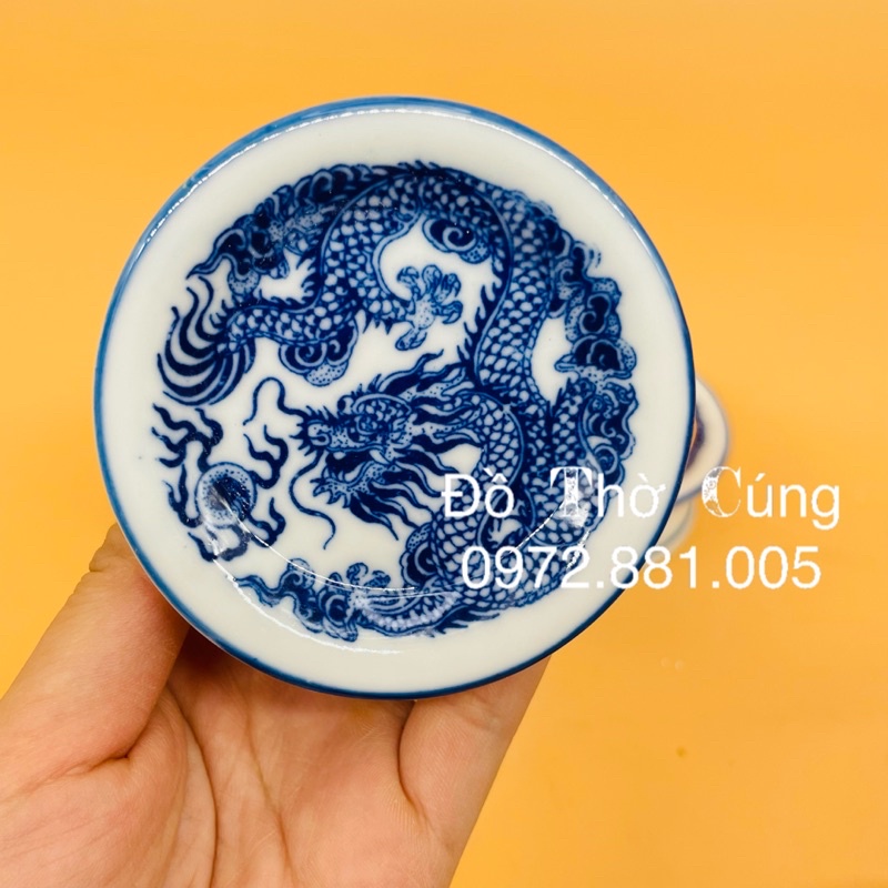Chân kê nến thờ men lam