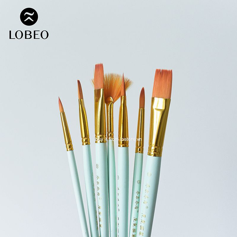 [ Lỗ Store] Bộ 7 Cây Cọ vẽ Giorgione Lông Nhân Tạo Tông Pastel