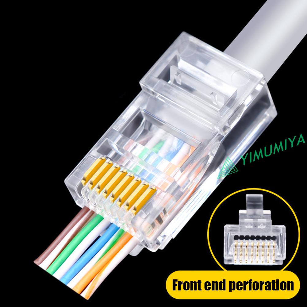 Set 100 Đầu Nối Dây Cáp Mạng Lan Rj45 Cat5 8p8c Utp Chuyên Dụng