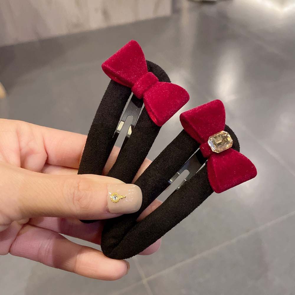 Kẹp tóc nơ bằng nhung phong cách Hàn Quốc thời trang cho bé gái 2LIFE