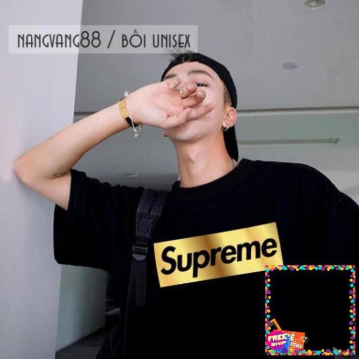 [SUPER] [SALE] (SALE) Áo Thun Tay Lỡ Unisex Supreme Siêu Đẹp vải cotton thoáng mát