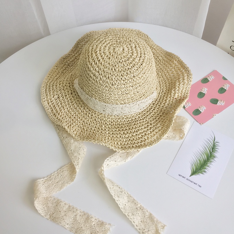 Nón Cói Đi Biển Nữ LUHAZO đi chơi vành rộng chống nắng Tiểu Thư Mẫu Mới thắt nơ 2022 Quảng Châu K3T5