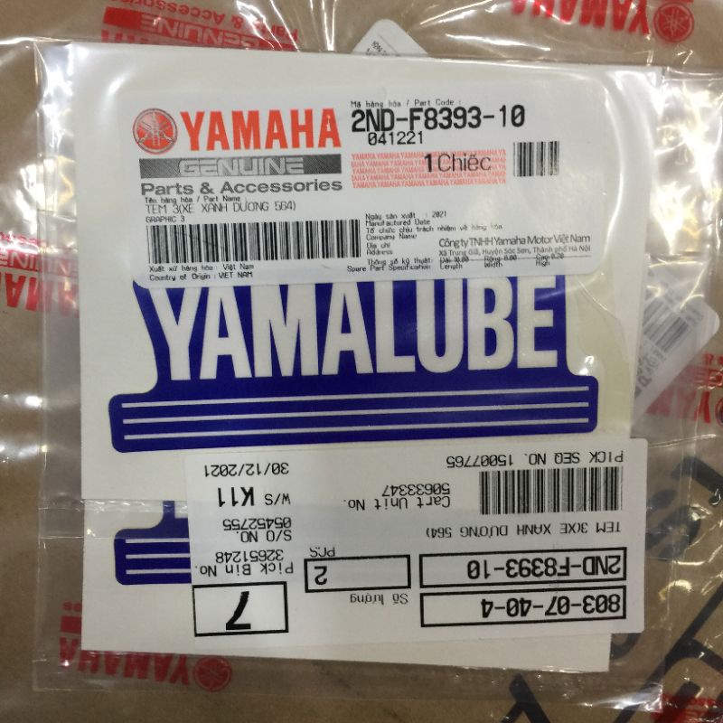Tem 3 xe exciter 150 xanh dương chính hãng