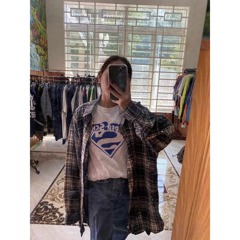 ÁO FLANNEL TAY DÀI UNISEX