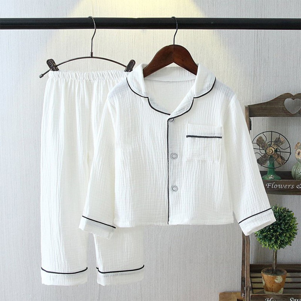 Bộ Pijama Đũi Dài Tay cho bé trai bé gái, Đồ Ngủ Cho Bé Chất Đũi Nhăn Cực Mát Từ 8-28kg DOLY KIDS