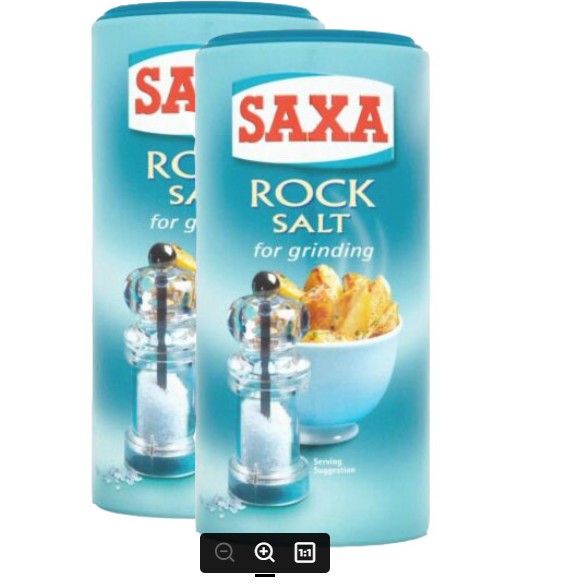Bộ 2 Hủ Muối Biển Hiệu Saxa Rock Salt For Grinding 340g