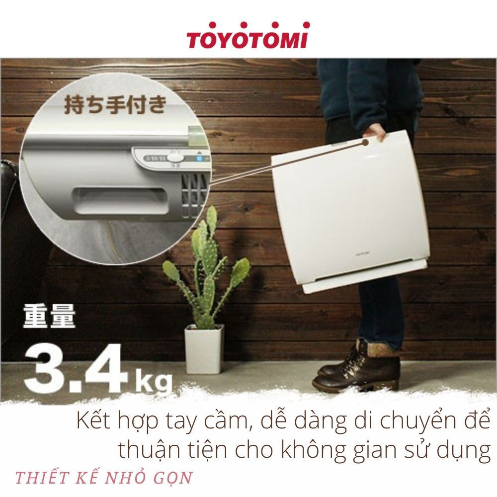 [Mã SKAMSALE03 giảm 10% đơn 200k] Máy lọc không khí gia đình TOYOTOMI AC-V20D , màng lọc HEPA nội địa Nhật Bản sử dụng 1