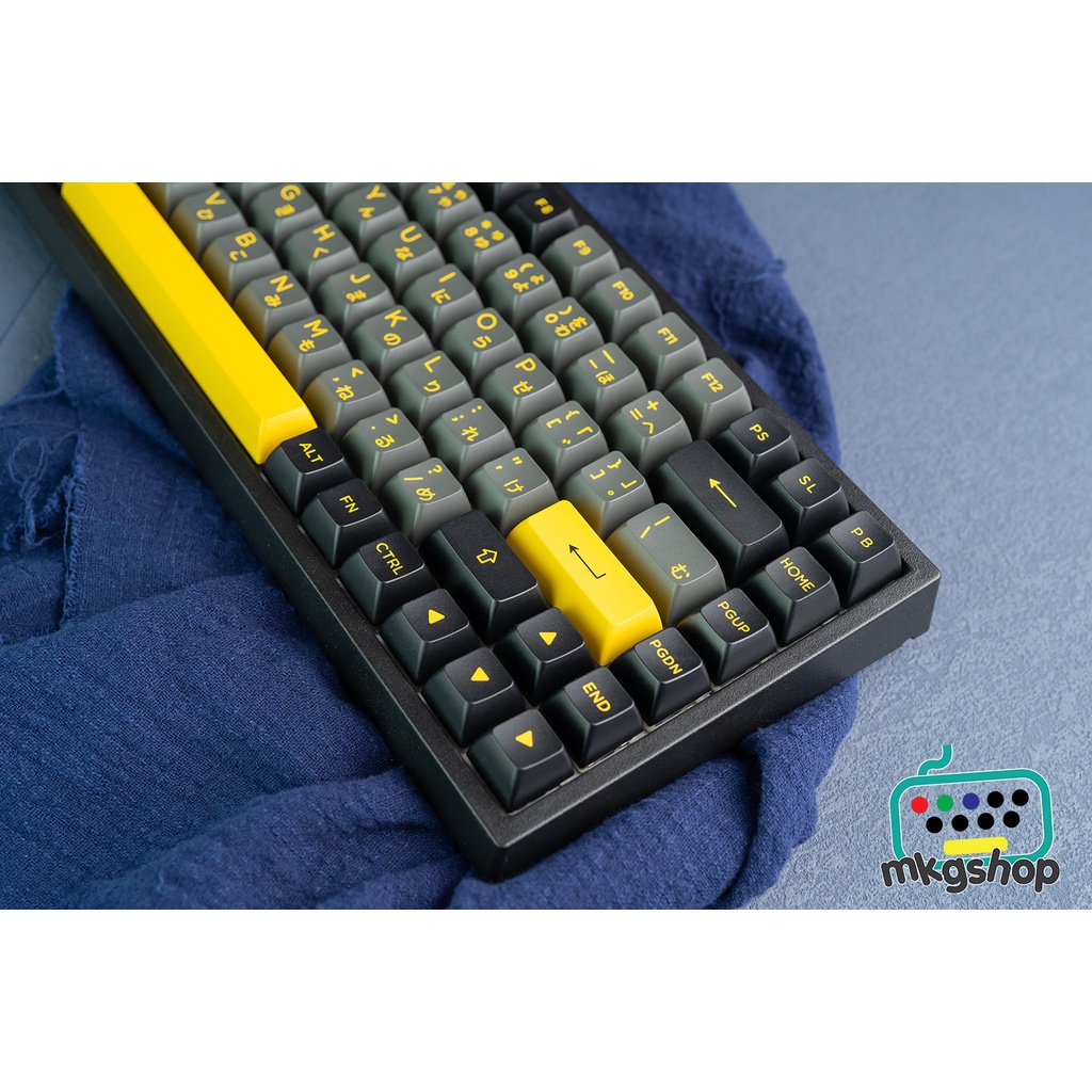 Keycap Akko Black Gold Japan kiểu in doubleshot nhựa PBT, 158 nút bàn phím cơ, ASA profile