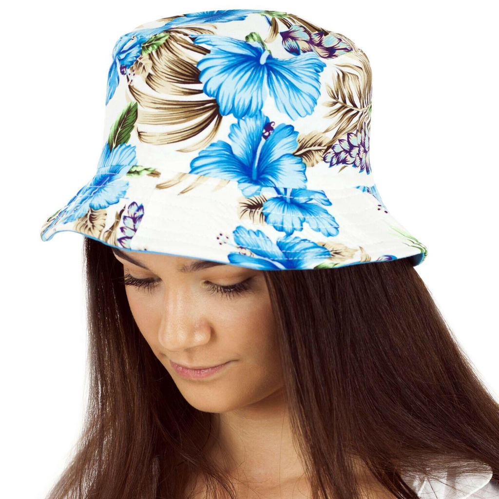Nón Bucket Chất Liệu Cotton Họa Tiết Hoa Thời Trang Mùa Hè Cho Nữ