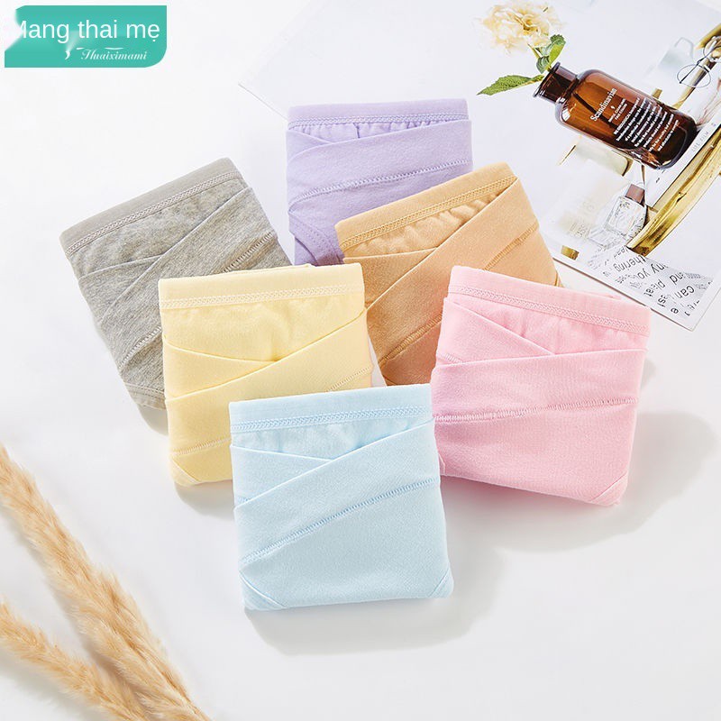 Quần lót dành cho bà bầu, bên trong bằng vải cotton cạp thấp Đũng sớm và muộn khi mang thai 3 tháng cuối lớn kíc