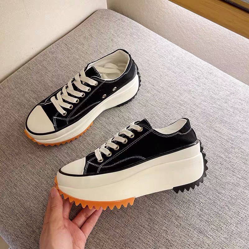 (Sẵn trắng 36,đen 39)Giày thể thao ulzzang đế cao 6cm thời trang nam nữ có sẵn