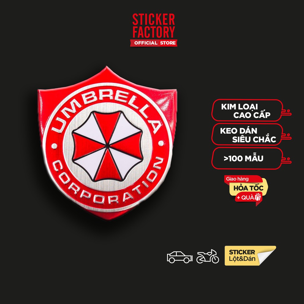 Sticker metal hình dán kim loại Sticker Factory - Chủ đề Umbrella Shield