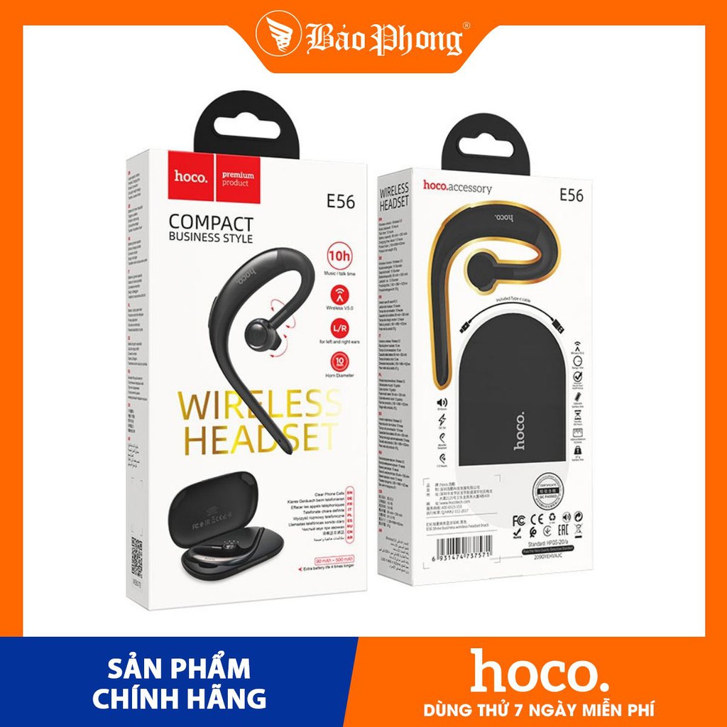 Tai Nghe Không Dây Hoco E56 Bluetooth 5.0 JL Có Hộp Sạc Dành Cho điện Thoại IiP Huawei Samsung Oppo Realme