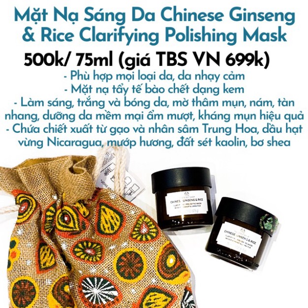 Mặt nạ The Body Shop Himalayan/ Matcha/ Gạo sâm/ British rose/ Mật ong