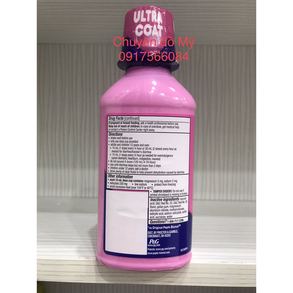 Date T5/2022_Nước uống siro Pepto Bismol 354 ml của Mỹ