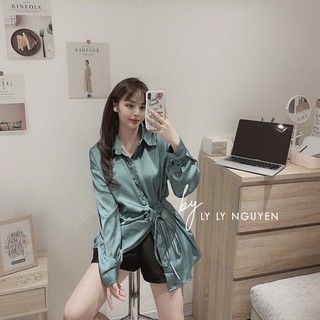 Sơ mi rút dây lụa hàng đẹp ( Ảnh thật , video )