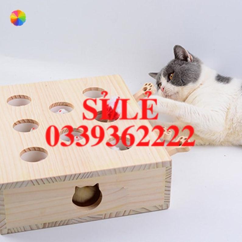 1 chuột gỗ đồ chơi cho mèo cưng  HAIANHSHOP