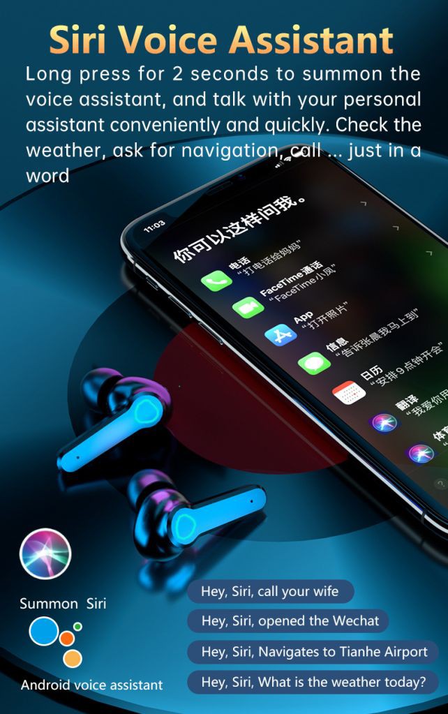 Tai nghe không dây M19-19 Tws kết nối Bluetooth 5.1 có Mic