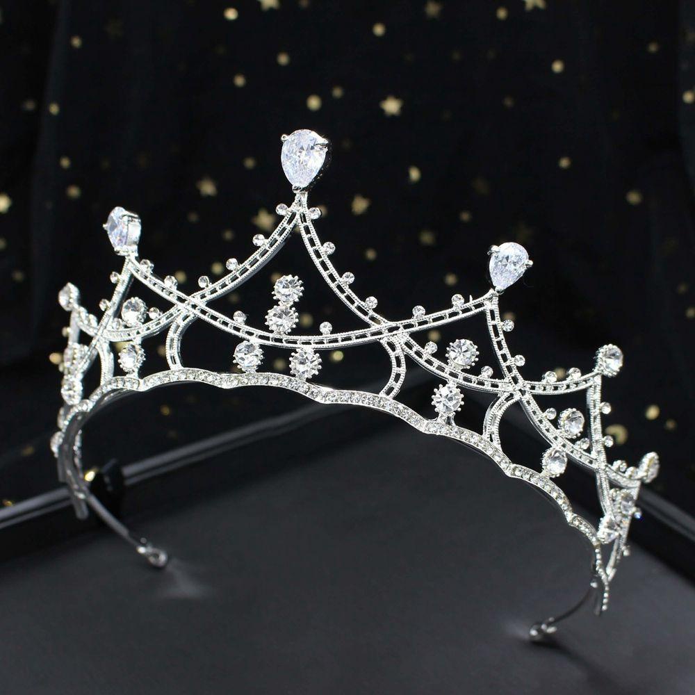 Vương Miện Hợp Kim Thời Trang WMES15H|Vương Miện Đội Đầu Cô Dâu Kiểu Hàn Quốc Dễ Thương