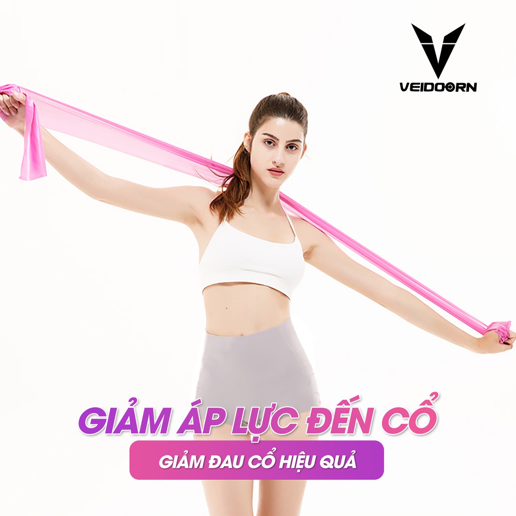 Dây Đàn Hồi Kháng Lực Veidoorn, Dây Thun Tập Yoga Gym, Dây Cao Su Tập Thể Dục, Phụ Kiện Tập Gym Nữ - AMBERVIETNAM