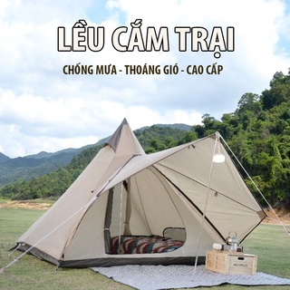 Lều cắm trại dã ngoại kim tự tháp dành cho 4-6 người, lều du lịch dã ngoại chống nước rộng rãi thoáng mát