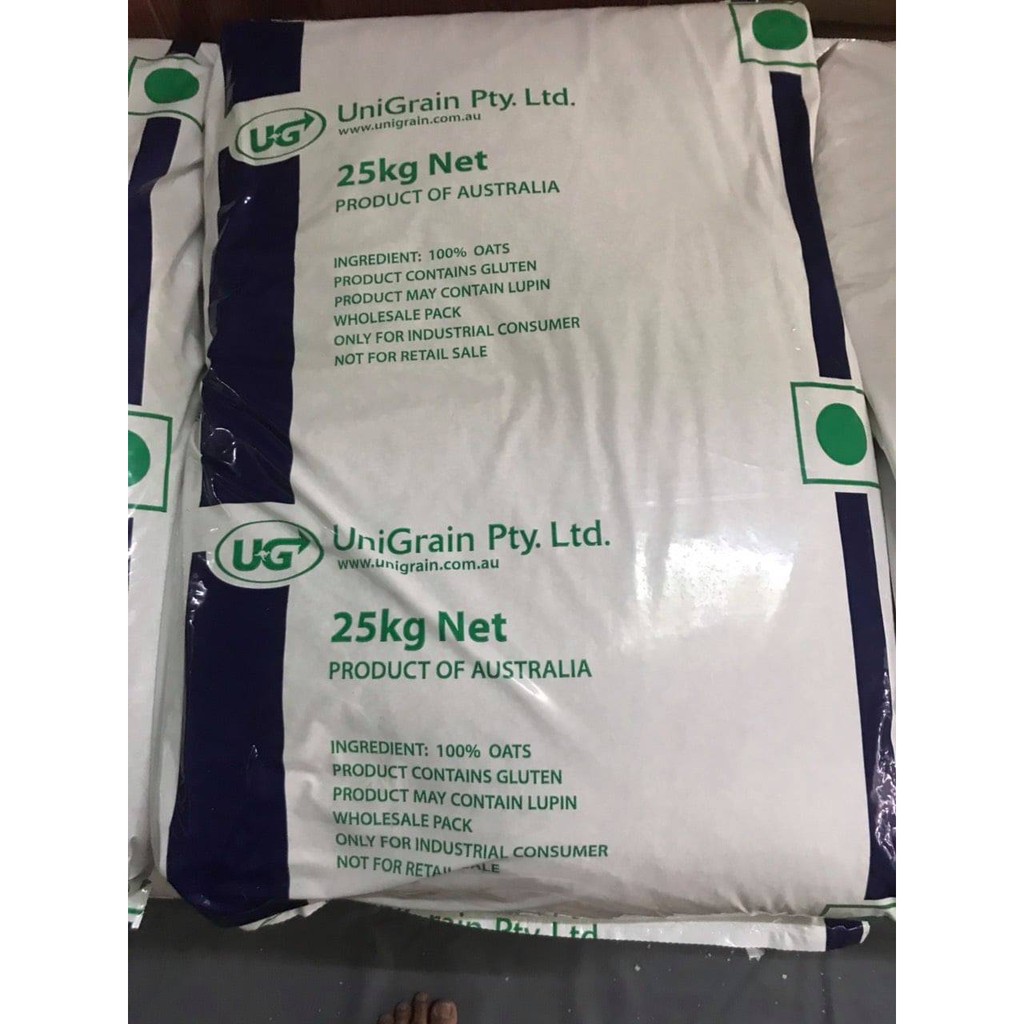 Giá sỉ Yến mạch sỉ bao 25 kg. Hiệu Unigrain. Nhập trực tiếp từ Úc.