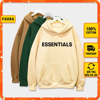 Áo hoodie dài tay nỉ nam nữ Essentials In cao su nổi áo dáng rộng unisex thu đông thời trang dày Hàn Quốc Fuura Clothes