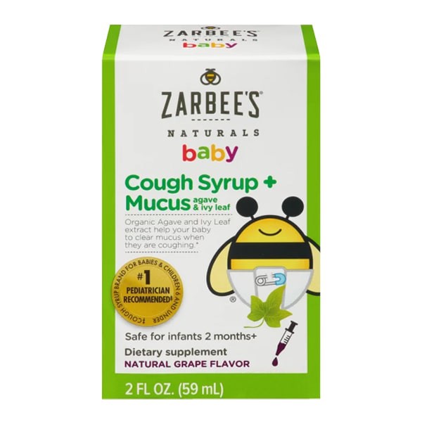 Siro hương nho cho trẻ Zarbee’s Baby Cough Syrup + Mucus 59ml