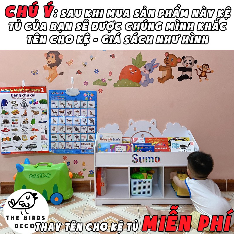 [Miễn Phí] Gói Khắc Tên Dành Cho Tủ Kệ Sách Trẻ Em Giá Rẻ