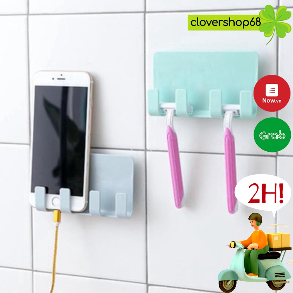 Giá treo tường treo điện thoại, dây điện, đồ dùng đa năng Clovershop68