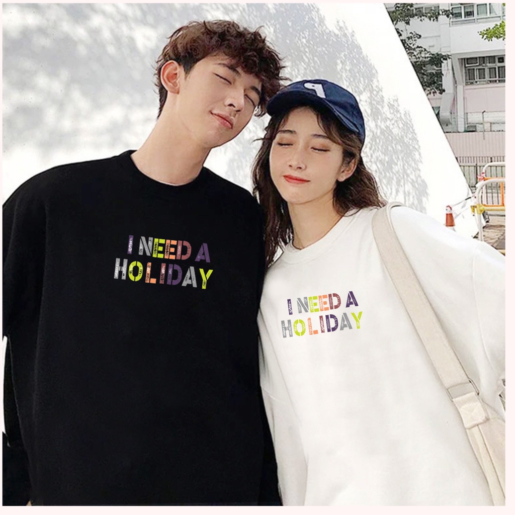 áo nỉ sweaer bông, áo nỉ đôi nam nữ mùa đông Holiday