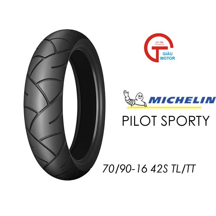 Vỏ lốp xe máy 70/90-16 M/C PILOT SPORTY 42S TL/TT Hãng Michelin Thái Lan