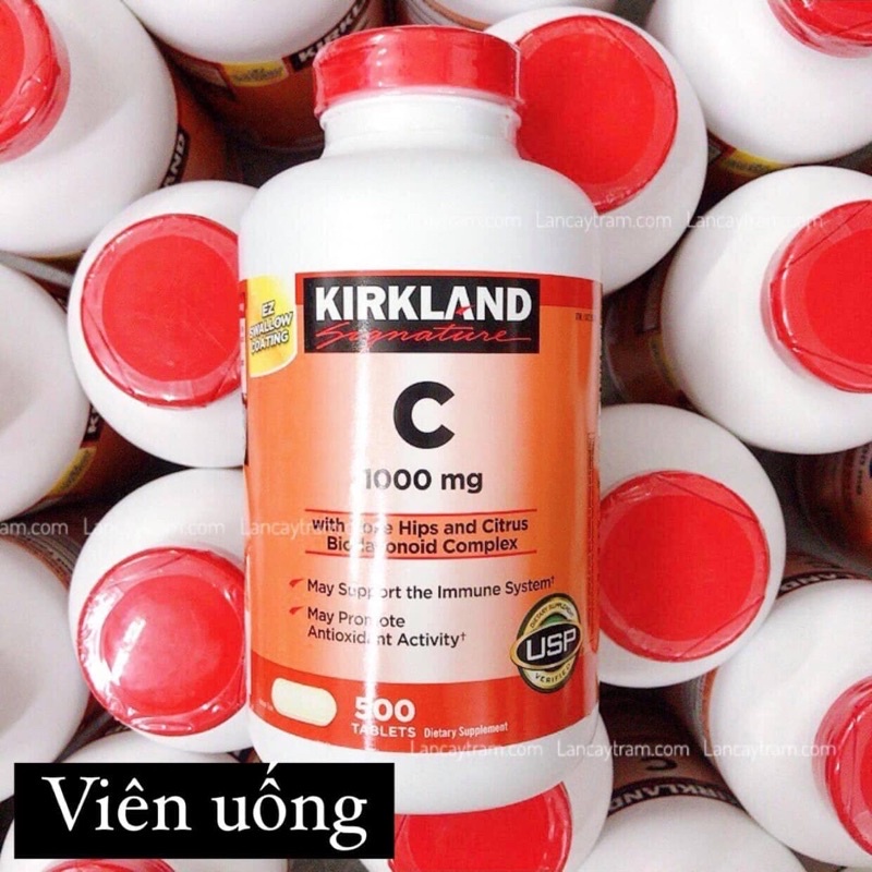 [Hàng Mỹ]date10/2025 VITAMIN C KIRKLAND Signature 1000mg - viên uống tăng sức đề kháng 500viên date 2023