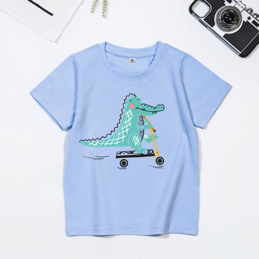 Áo thun cotton dày dặn bé trai,bé gái in hình dễ thương