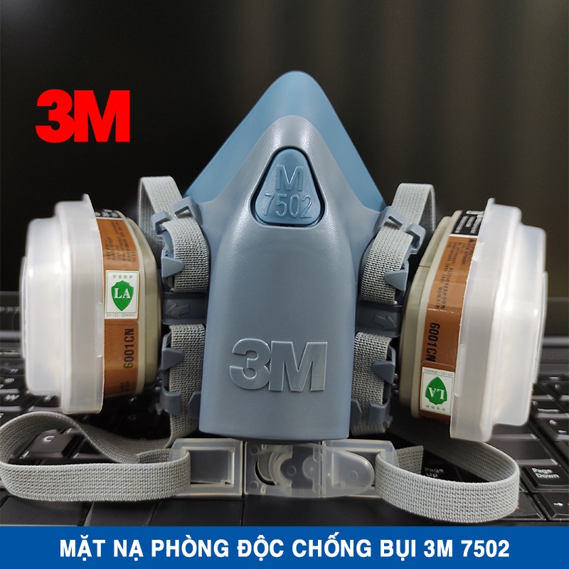 Mặt Nạ Phòng Độc Sơn, PU, Phun Thuốc Sâu, Chống Bụi Mịn, Hóa Chất. Khẩu Trang Mặt Nạ 3M 7502
