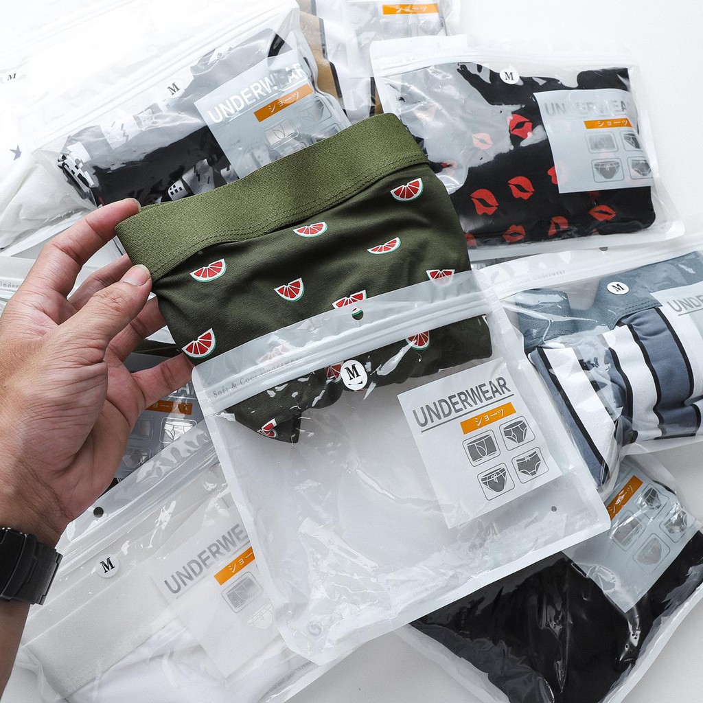 Quần lót boxer nam hoạ tiết siêu cute, Vải cotton mát mịn, co dãn tốt 3365