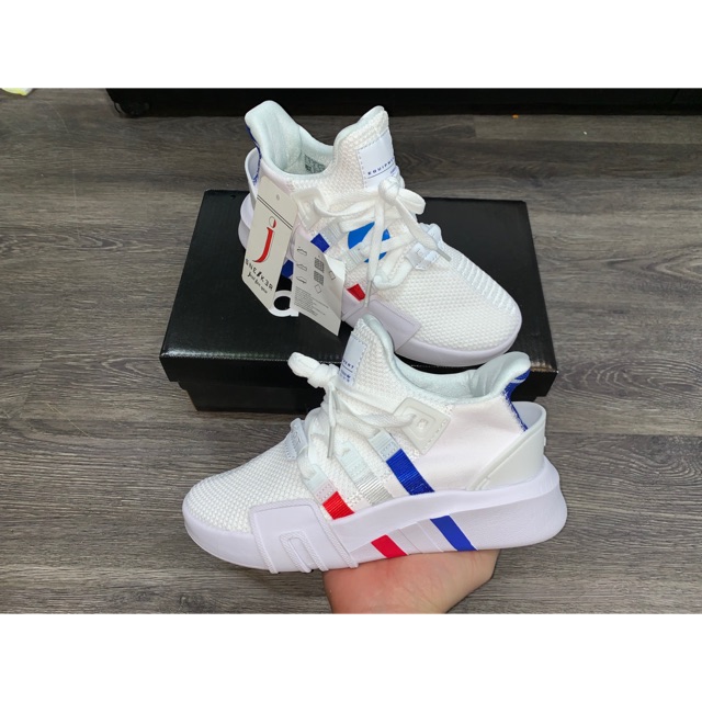 [Sỉ+Ctv+Freeship]-Video giày sneaker EQT trắng viền xanh đỏ new bản chuẩn+BILL