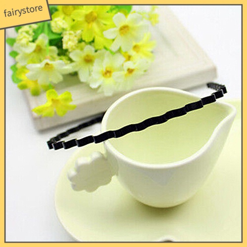 Băng Đô Cài Tóc Đen Gợn Sóng Thời Trang Cho Nam Nữ