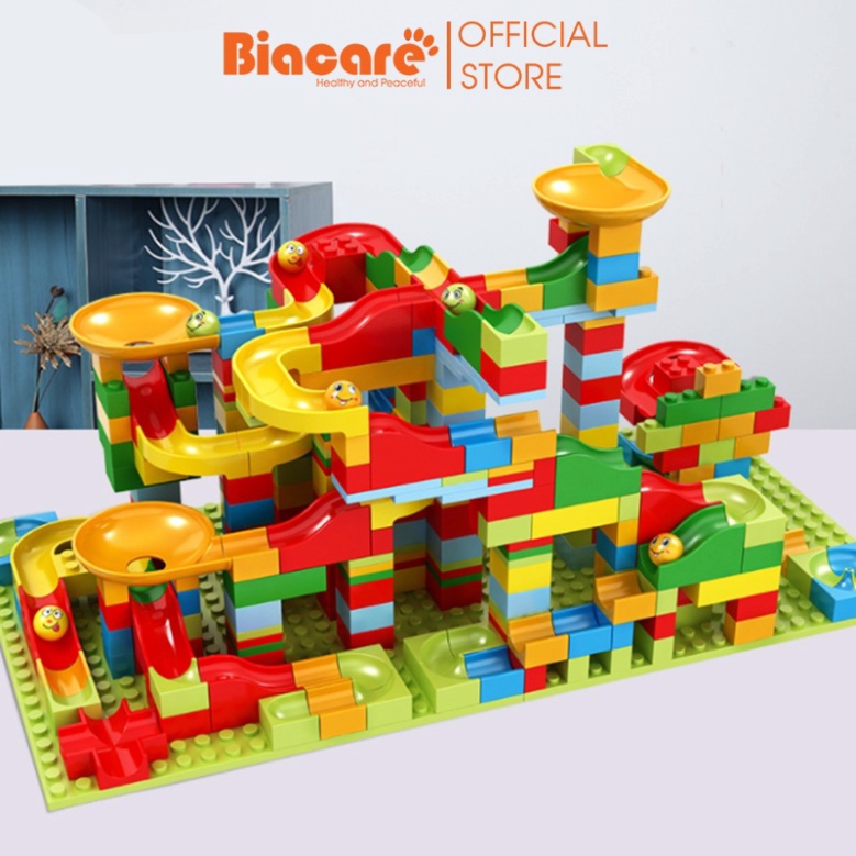 Đồ chơi lắp ghép mô hình cầu trượt cho bé thả bi 330 chi tiết phát triển tư duy Biacare cho bé từ 5 tuổi