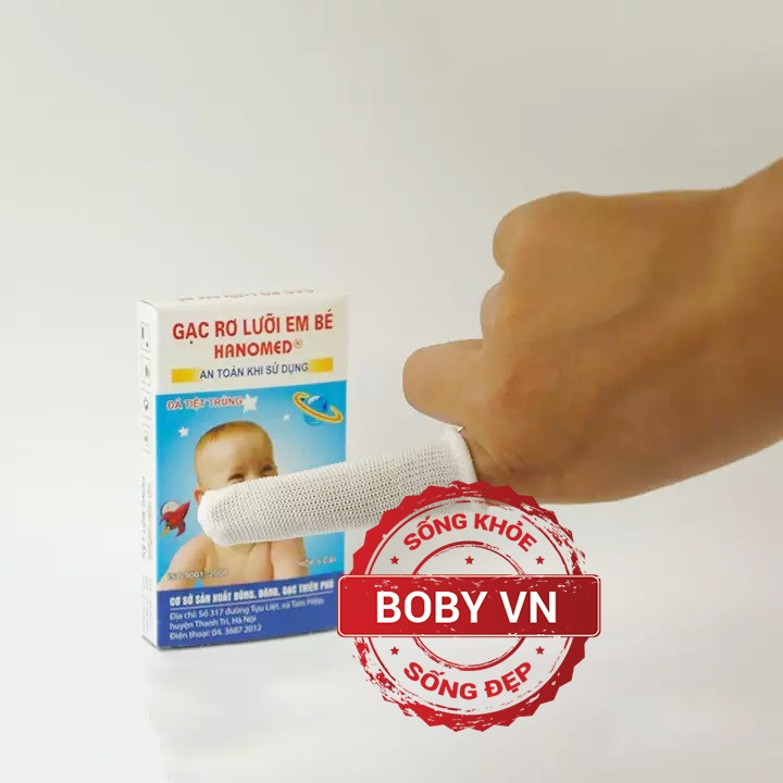 Gạc rơ lưỡi cho bé Hanomed Combo 10 hộp (5 chiếc x 10 hộp) - An toàn - Chính hãng
