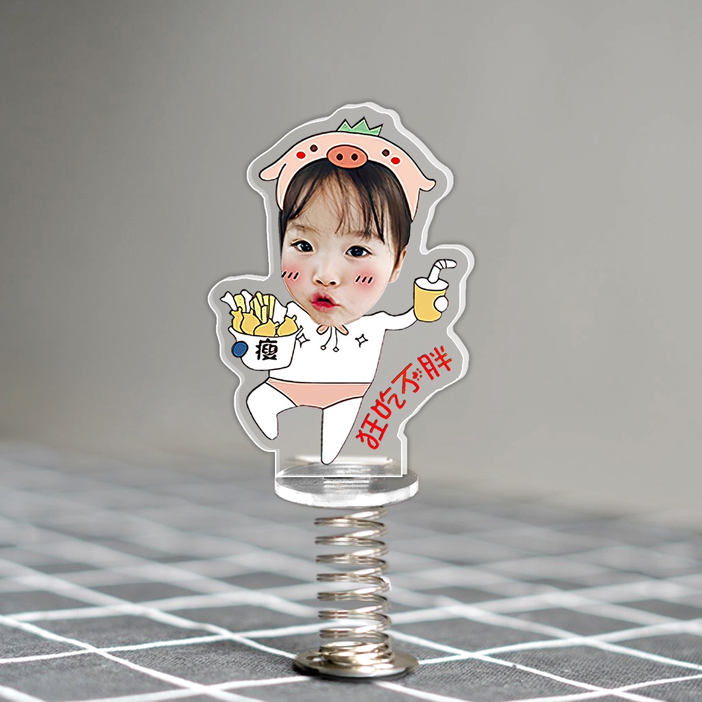 Standee lò xo lắc lư đáng yêu trong suốt đế dính trang trí in theo yêu cầu chibi