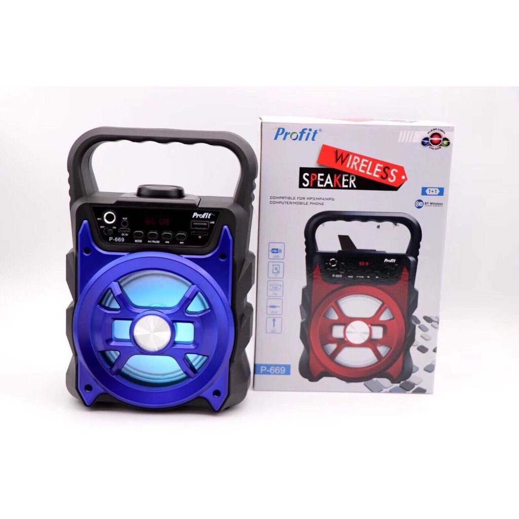 Loa bluetooth P-669 Profit tặng mic dây
