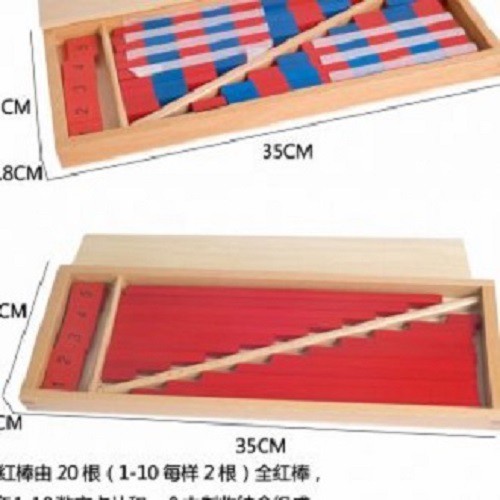 Hộp gậy số cỡ nhỏ Montessori (Small number rods)