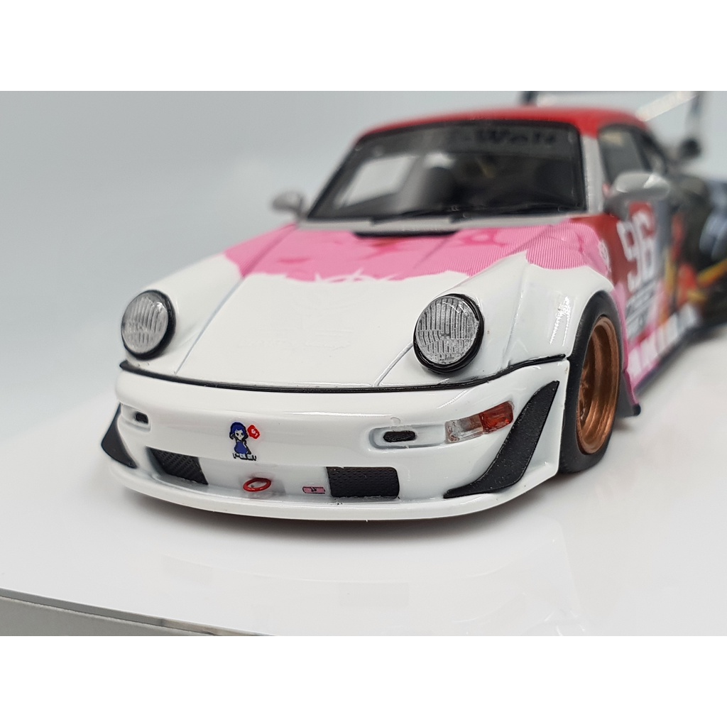 Xe Mô Hình Porsche 911(964) RWB &quot;Akiba&quot; Zaku Style 1:64 Fuelme ( Trắng )