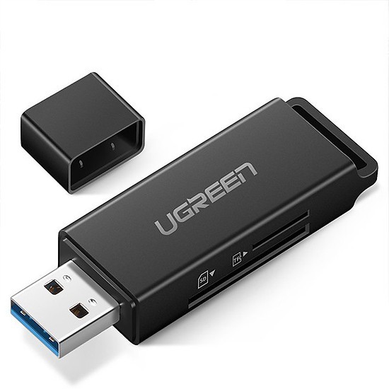 Đầu Đọc Thẻ Nhớ Đa Năng Chuẩn USB 3.0 Ugreen 40752 SD và TF - Hàng Chính Hãng