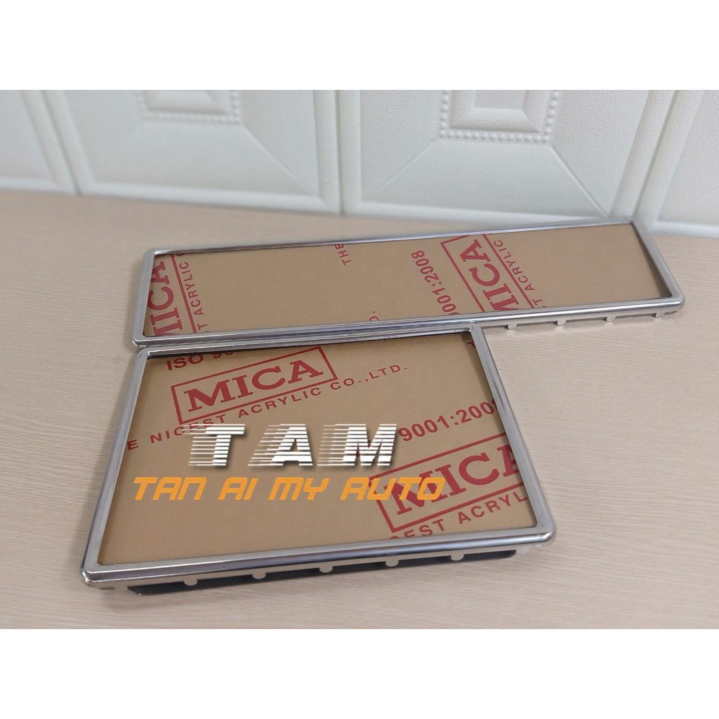 Bộ khung biển ô tô 1 dài 1 vuông biển 4 và 5 số cũ ,biển inox có viền sáng bóng